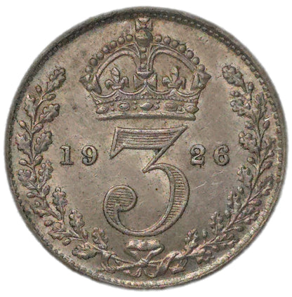 1926 United Kingdom Threepence, VF