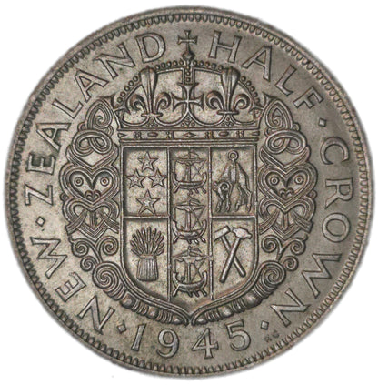 1945 New Zealand Half Crown, aEF