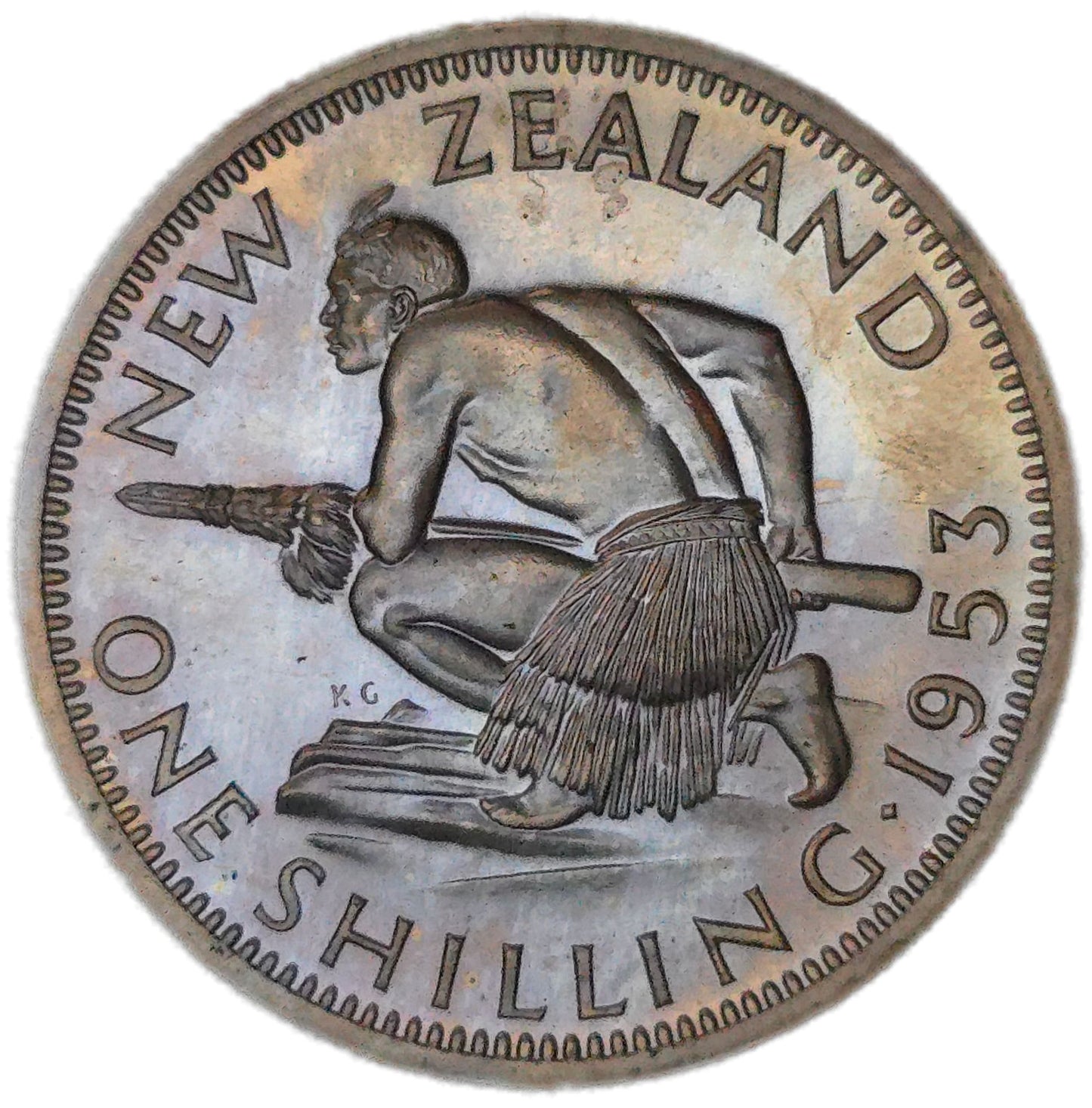 1953 New Zealand Shilling, Proof
