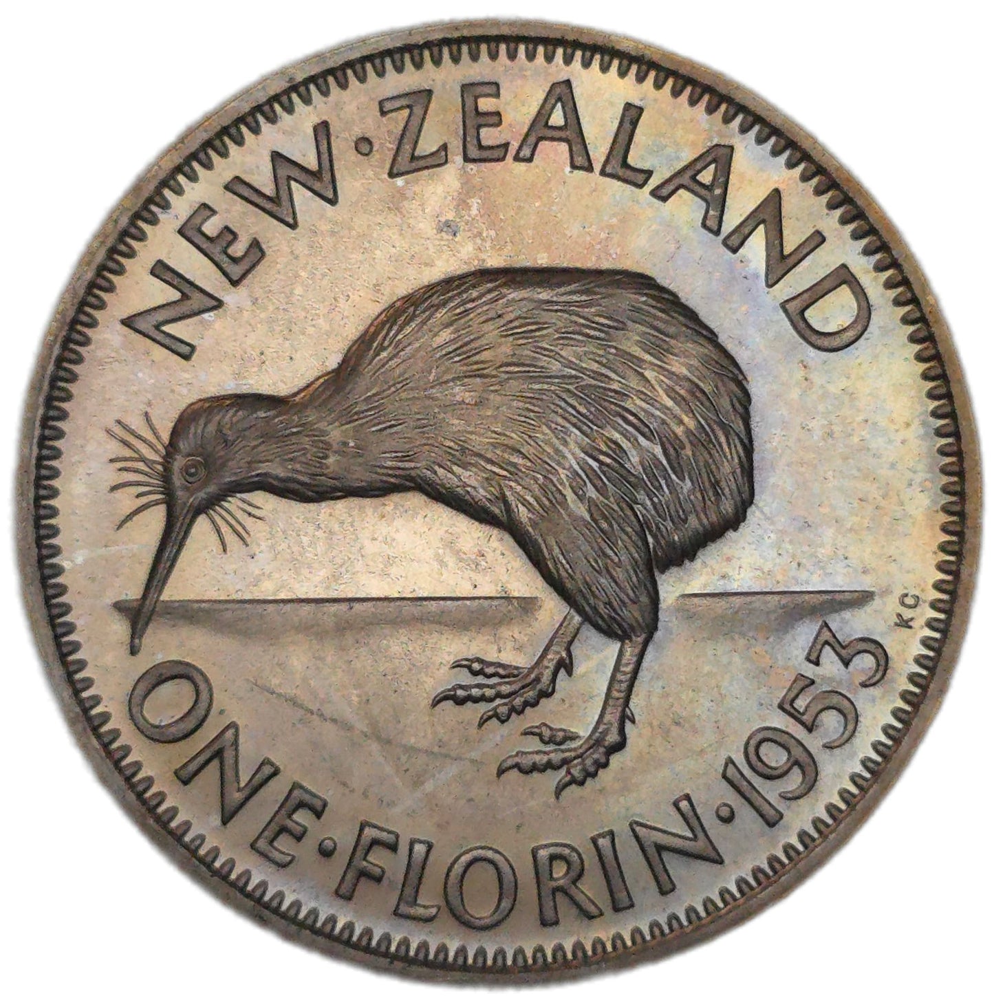 1953 New Zealand Florin, Proof