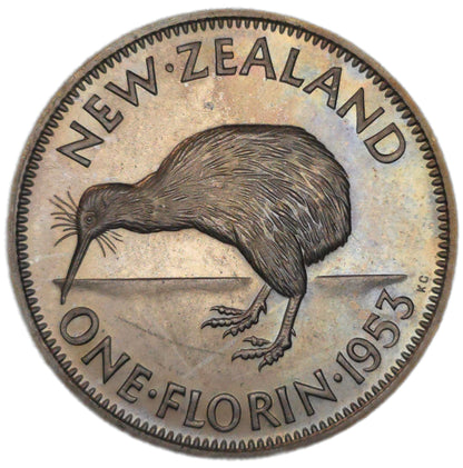1953 New Zealand Florin, Proof
