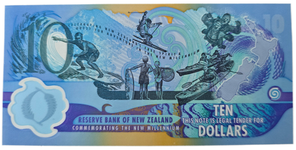 2000 New Zealand Commemorative $10 Note, Red Serial & Booklet