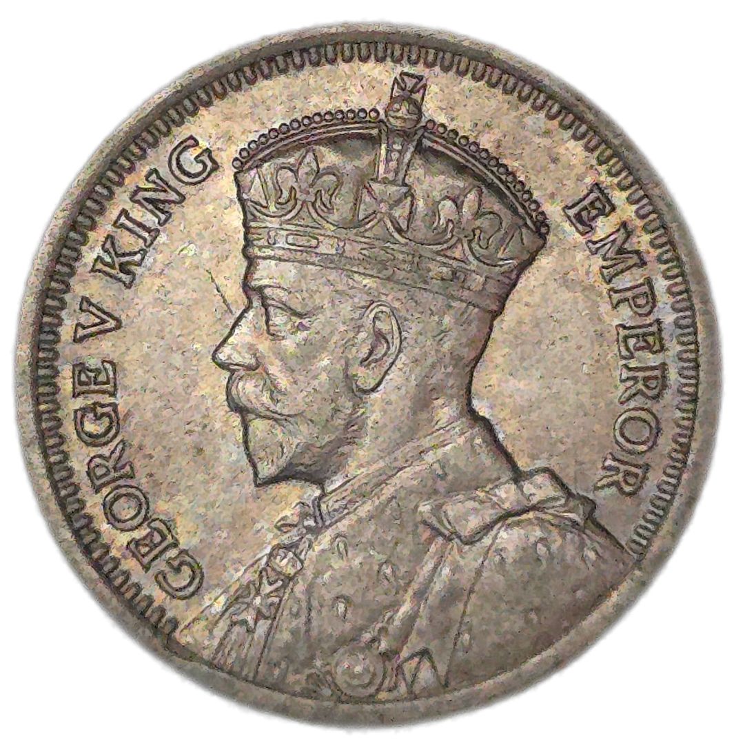 1936 New Zealand Threepence Die Crack Error, gEF