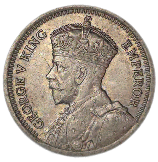 1936 New Zealand Threepence Die Crack Error, gEF