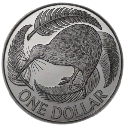 1990 New Zealand One Dollar, Silver Proof