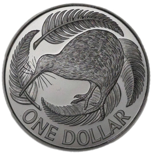 1990 New Zealand One Dollar, Silver Proof