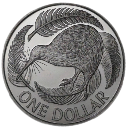 1990 New Zealand One Dollar, Silver Proof