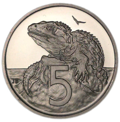 1990 New Zealand 5 Cents, Proof