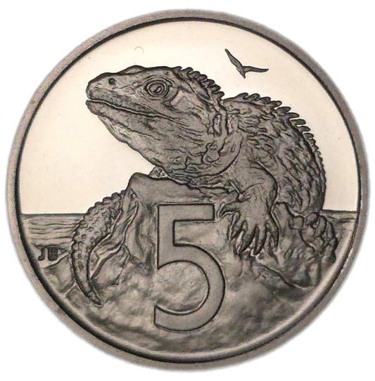 1990 New Zealand 5 Cents, Proof