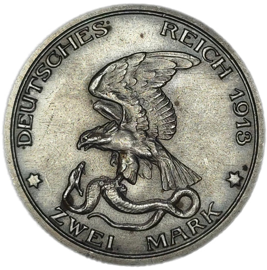 1913 Prussia 2 Marks, aUNC