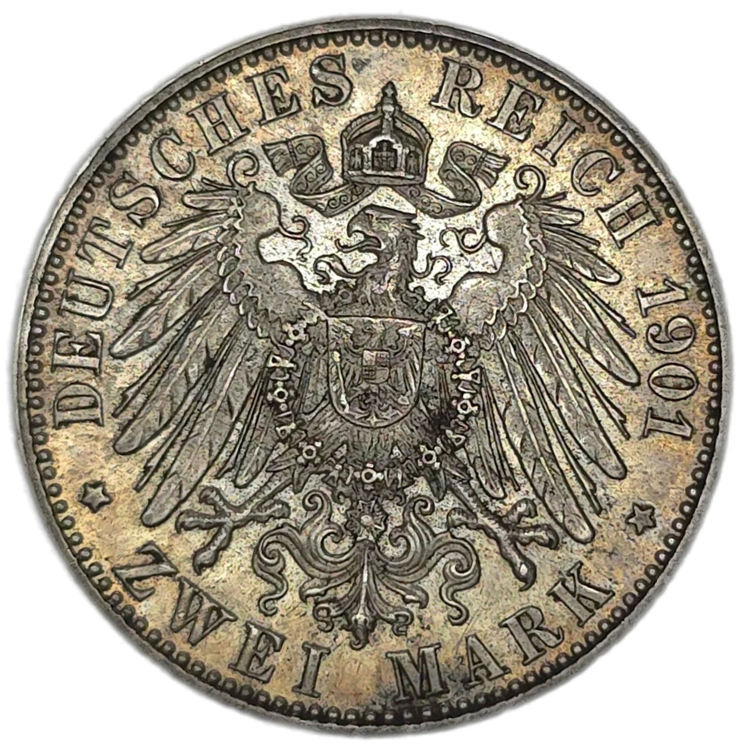 1901 Prussia 2 Marks, aUNC