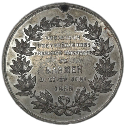 1868 Germany Gymnastics Festival Medal, Rhineland-Westphalian