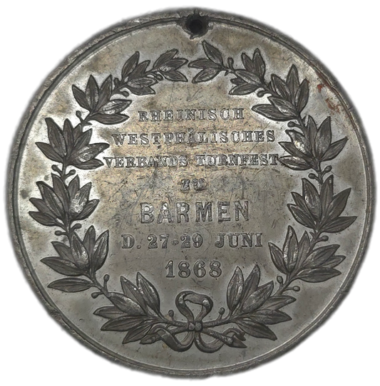 1868 Germany Gymnastics Festival Medal, Rhineland-Westphalian
