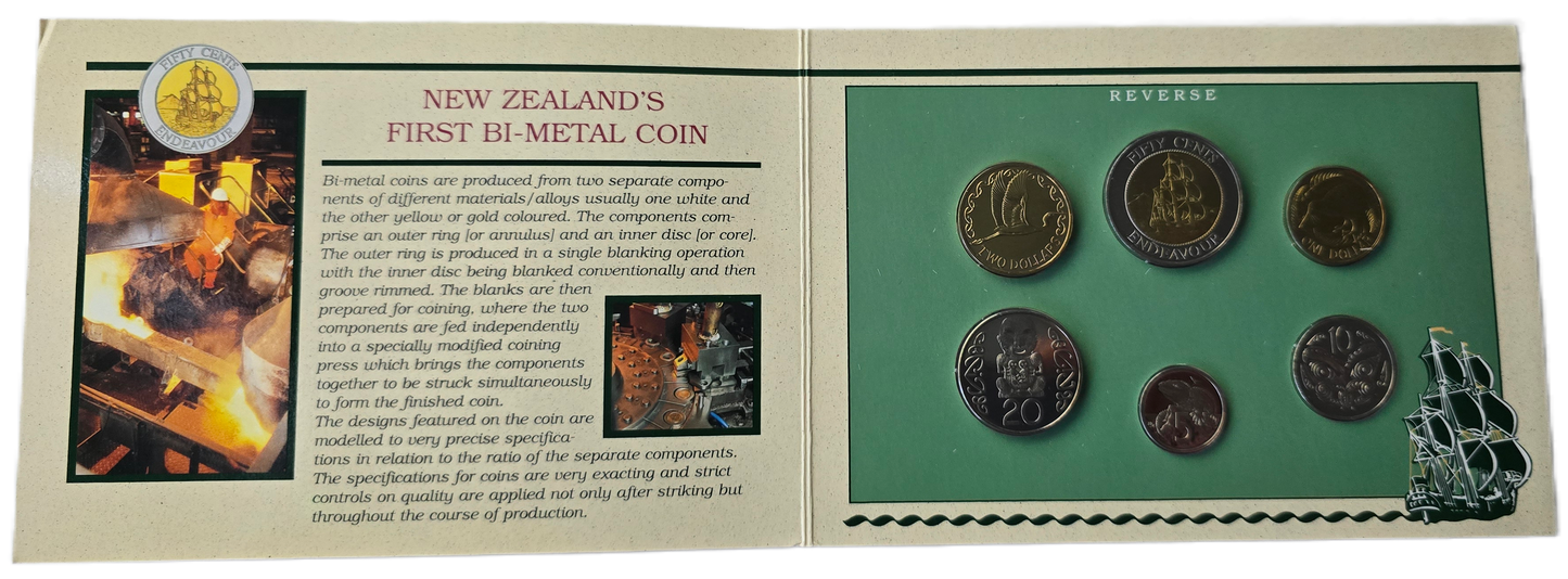 1994 New Zealand Bi-Metal 50 cent uncirculated set