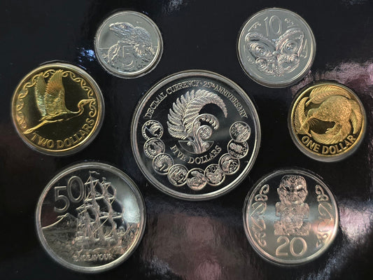 1992 New Zealand Uncirculated Set, 25 Years of Decimal Currency