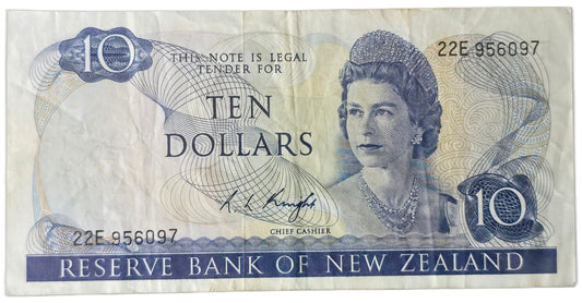1975–1977 New Zealand Ten Dollar Note