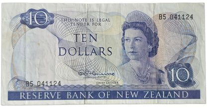 1967-1968 New Zealand Ten Dollars