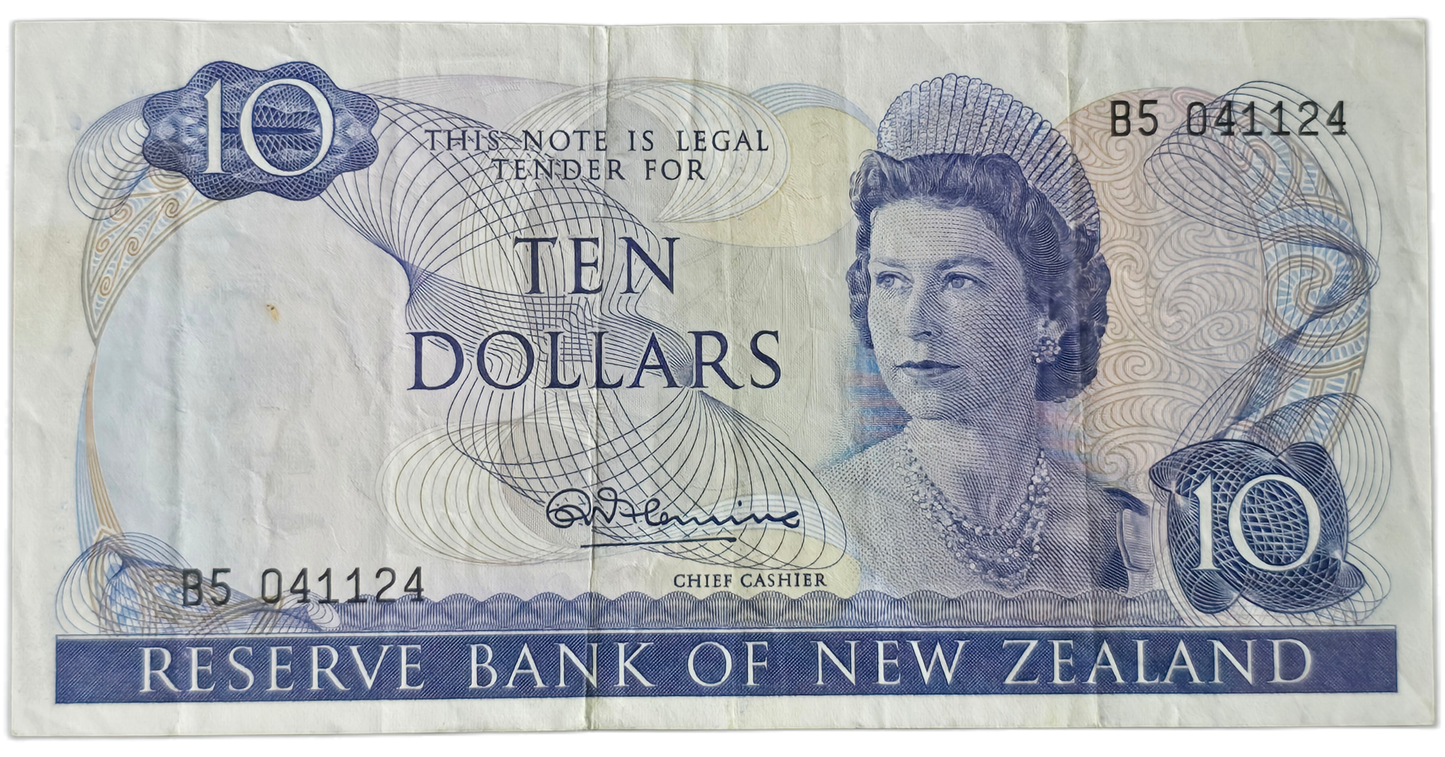 1967-1968 New Zealand Ten Dollars