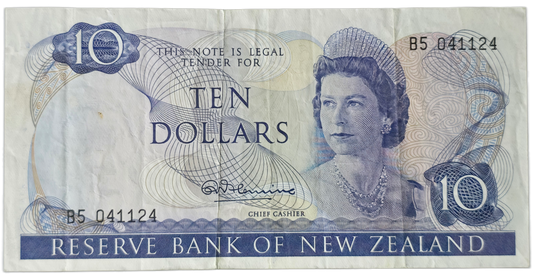 1967-1968 New Zealand Ten Dollars