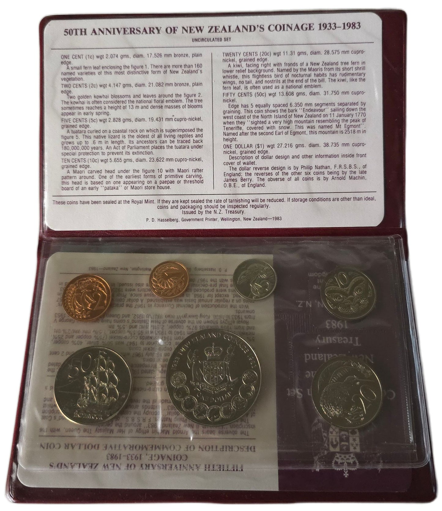 1983 New Zealand 50th Anniversary of Coinage Uncirculated Set