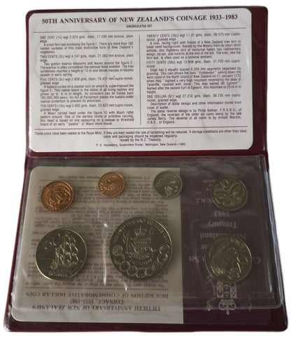 1983 New Zealand 50th Anniversary of Coinage Uncirculated Set