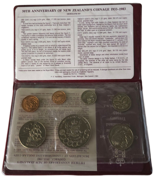 1983 New Zealand 50th Anniversary of Coinage Uncirculated Set