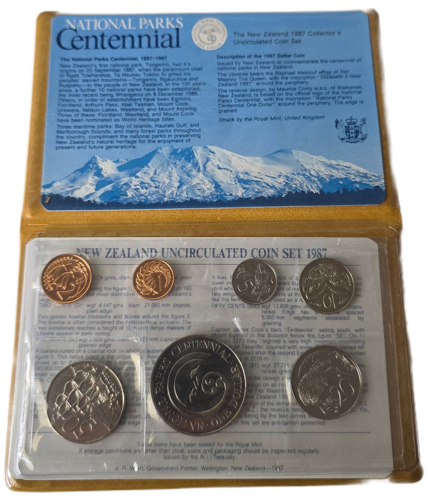 1987 New Zealand National Parks Centennial Uncirculated Coin Set