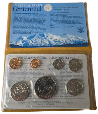 1987 New Zealand National Parks Centennial Uncirculated Coin Set