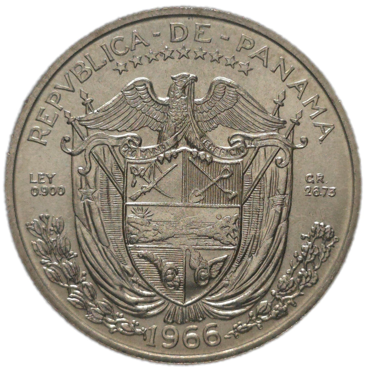 1966 Panama 1 Balboa 90% Silver Proof