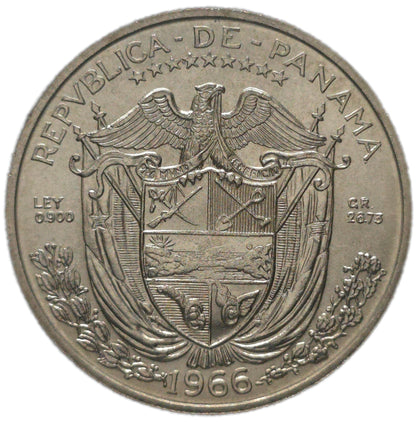 1966 Panama 1 Balboa 90% Silver Proof