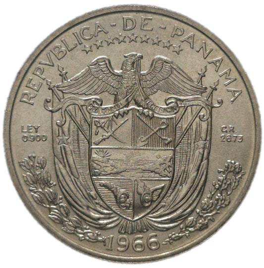 1966 Panama 1 Balboa 90% Silver Proof