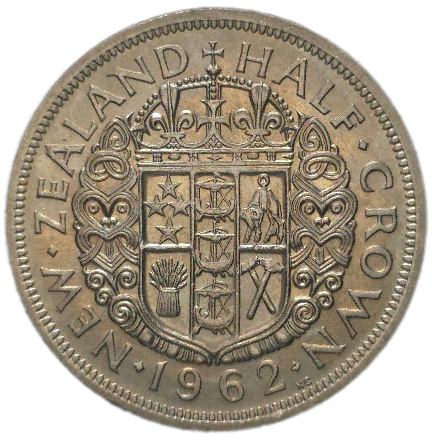 1962 New Zealand Half Crown, Uncirculated