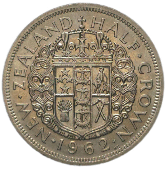 1962 New Zealand Half Crown, Uncirculated