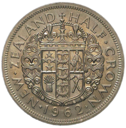 1962 New Zealand Half Crown, Uncirculated