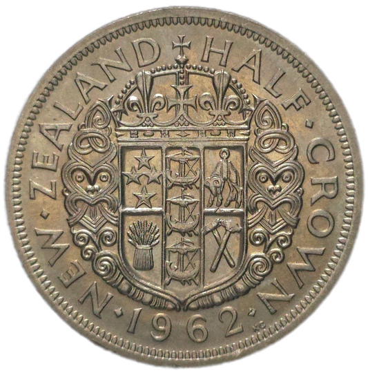 1962 New Zealand Half Crown, Uncirculated