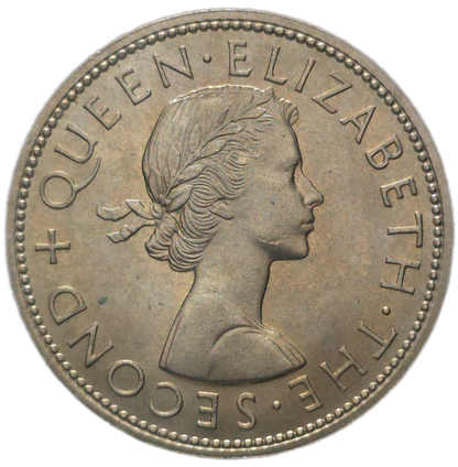 1962 New Zealand Half Crown, Uncirculated