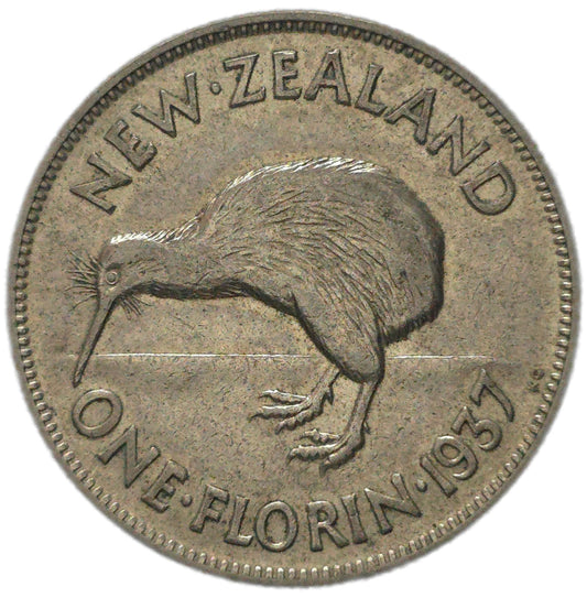 1937 New Zealand Florin, VF