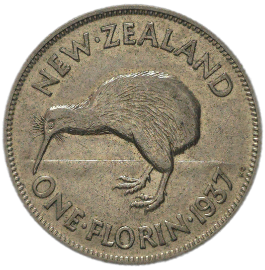 1937 New Zealand Florin, VF