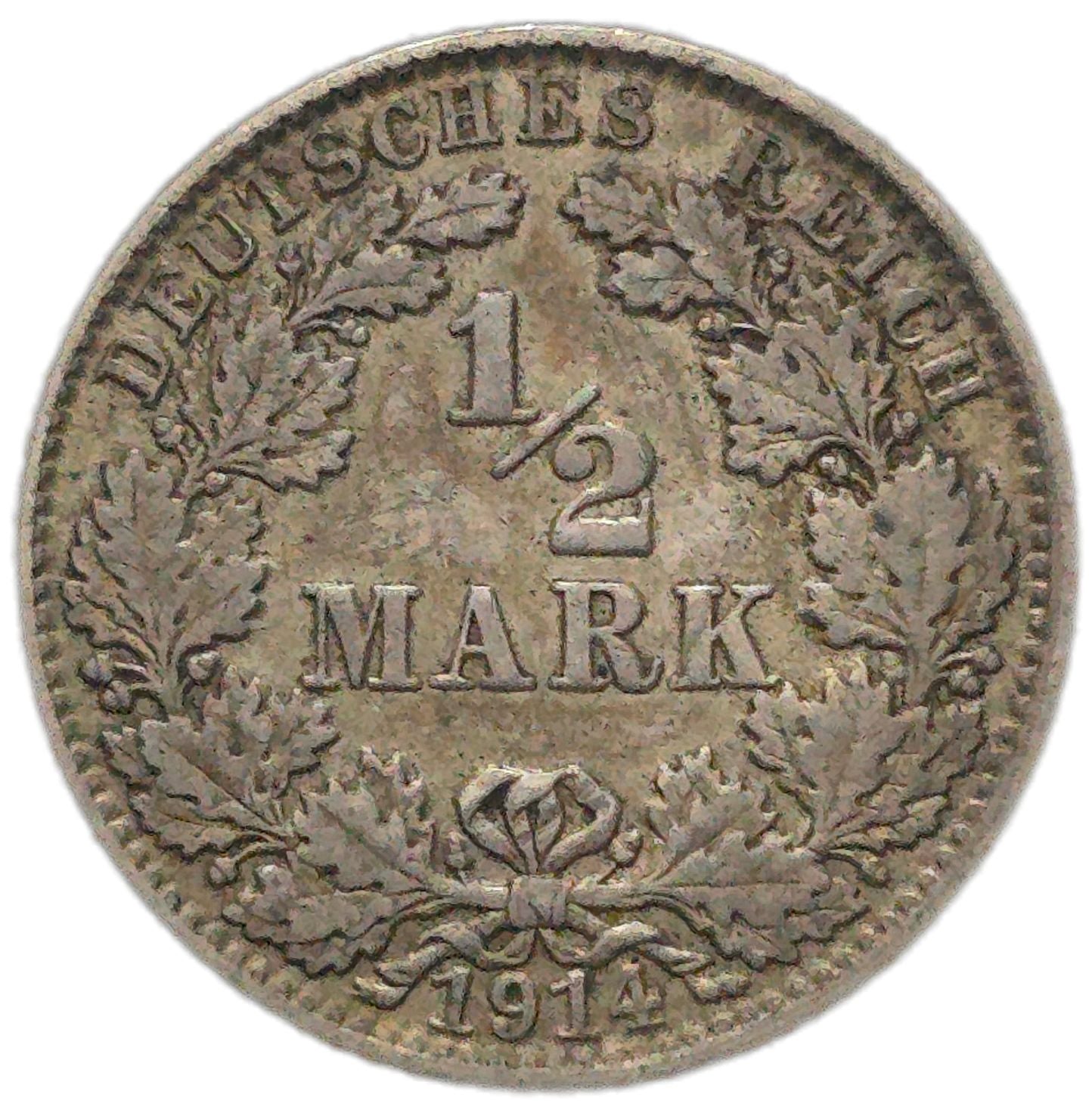 1914 Germany 1/2 Mark