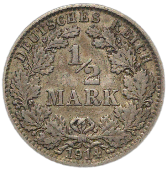 1914 Germany 1/2 Mark