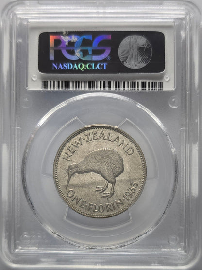 1933 New Zealand Florin PCGS MS64