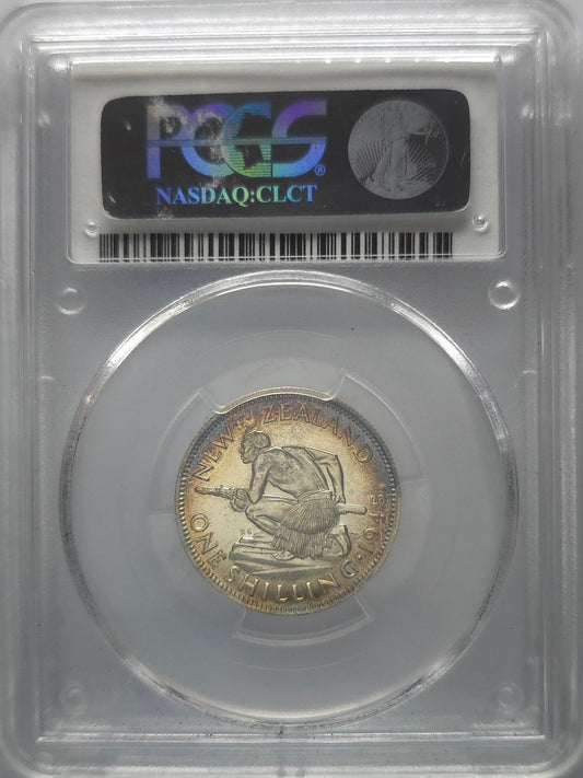 1945 New Zealand Shilling PCGS MS63