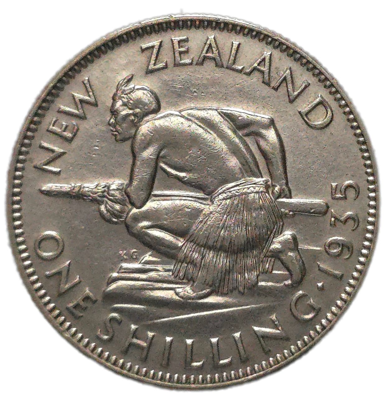 1935 New Zealand Shilling, gVF