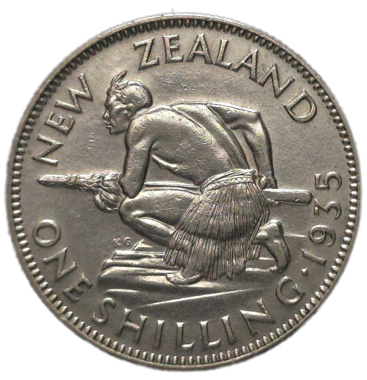 1935 New Zealand Shilling, gVF