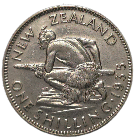 1935 New Zealand Shilling, gVF