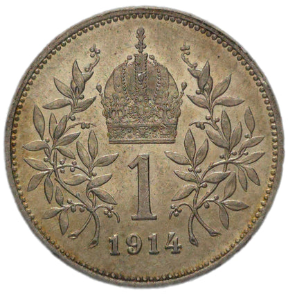 1914 Austrian Empire 1 Corona, EF