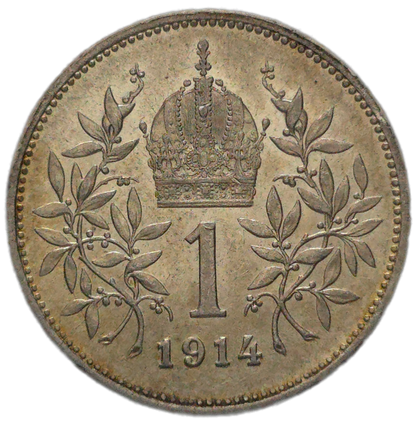 1914 Austrian Empire 1 Corona, EF