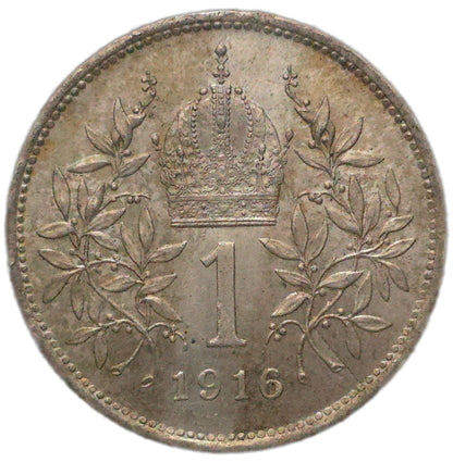 1916 Austrian Empire 1 Corona, EF