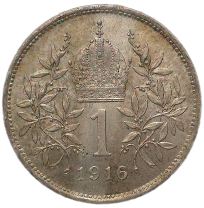 1916 Austrian Empire 1 Corona, EF