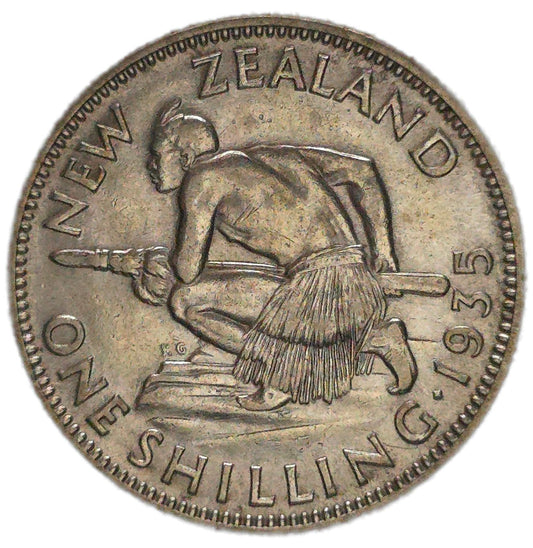 1935 New Zealand Shilling, gVF